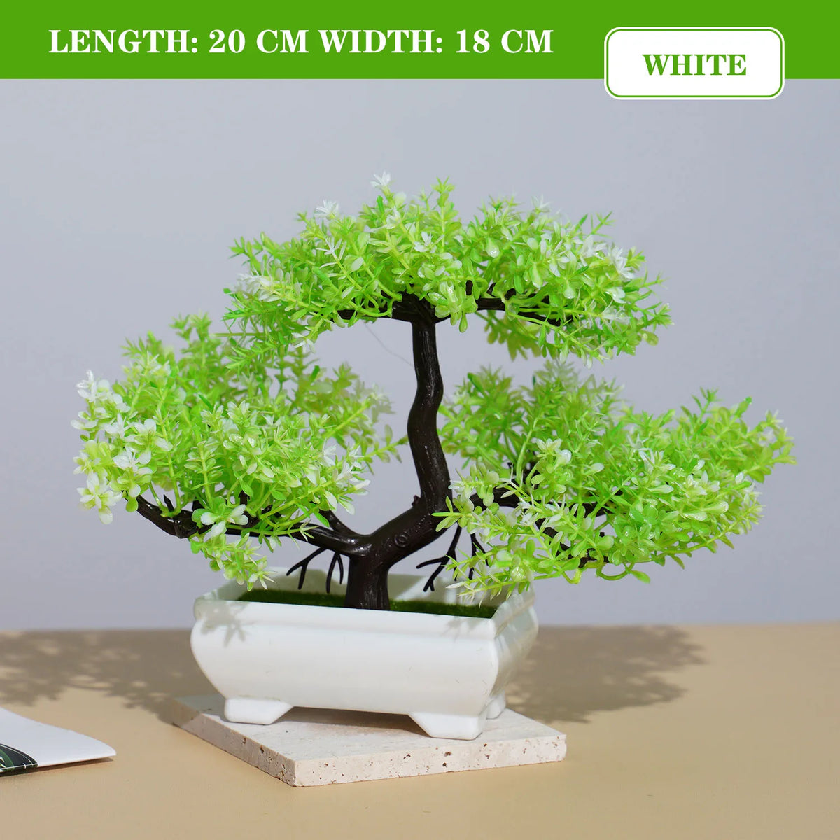 Bonsaï Artificiel en Pot – Plante Décorative avec Fleurs, Mini-Arbre pour Décoration de Table, Maison, Bureau, Hôtel et Jardin