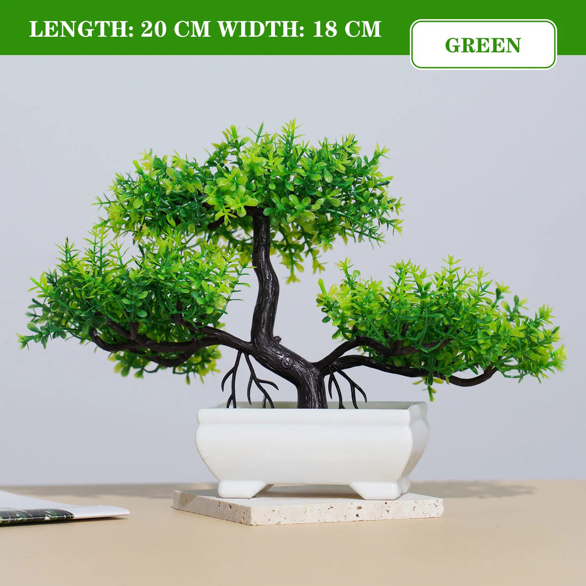 Bonsaï Artificiel en Pot – Plante Décorative avec Fleurs, Mini-Arbre pour Décoration de Table, Maison, Bureau, Hôtel et Jardin